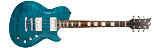 Reverend Roundhouse FM Transparent Turquoise Flame Maple