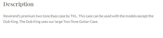 Reverend Two-Tone Premium Bass Case