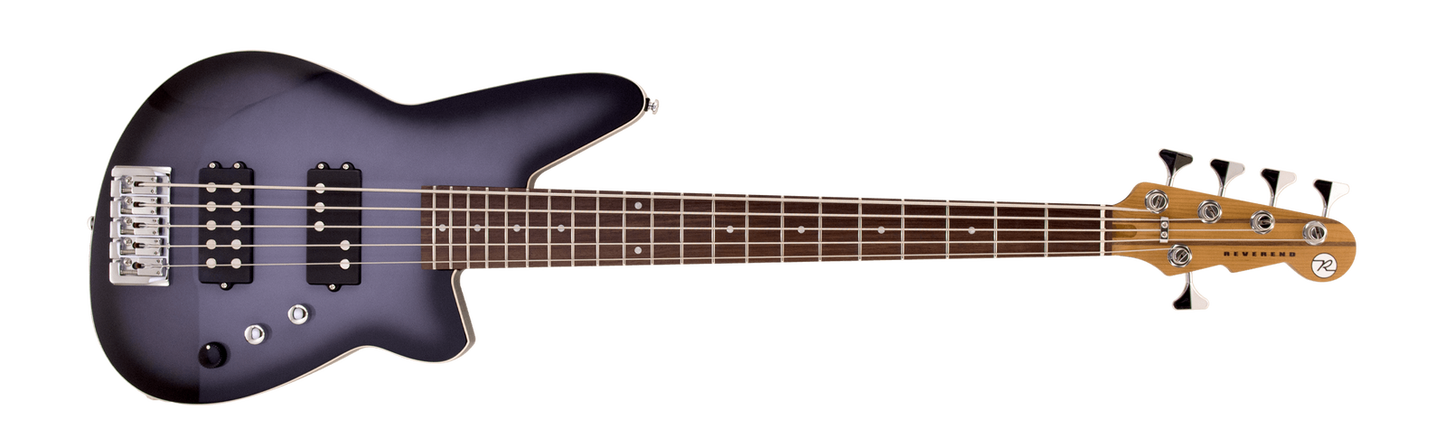 Reverend Mercalli 5 Bass Periwinkle Burst