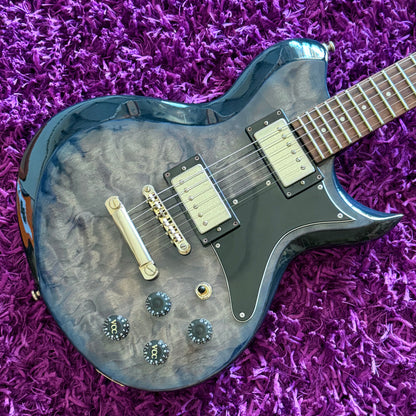 2001 Washburn Idol WI‑64DL Quilted Maple Top Transparent Blue Electric Guitar