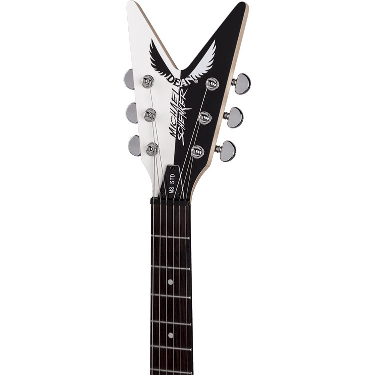 Dean MSSTD Michael Schenker Standard Flying V Black/White Electric Guitar