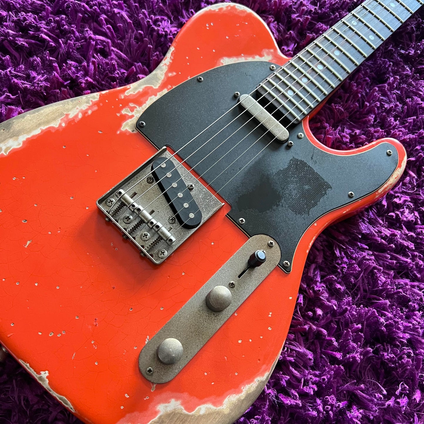 Relic'd Fender Style Telecaster Fiesta Red (Unknown Manufacturer)