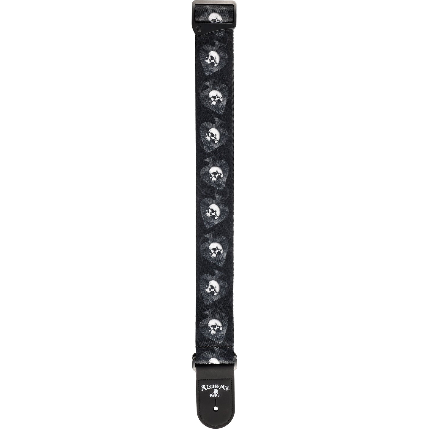 D'Addario Alchemy Guitar Strap, Skulls in Spades