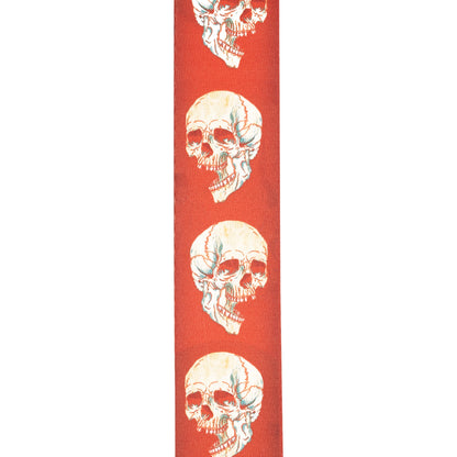 D'Addario Alchemy Planet Lock Guitar Strap, Live Life Skull