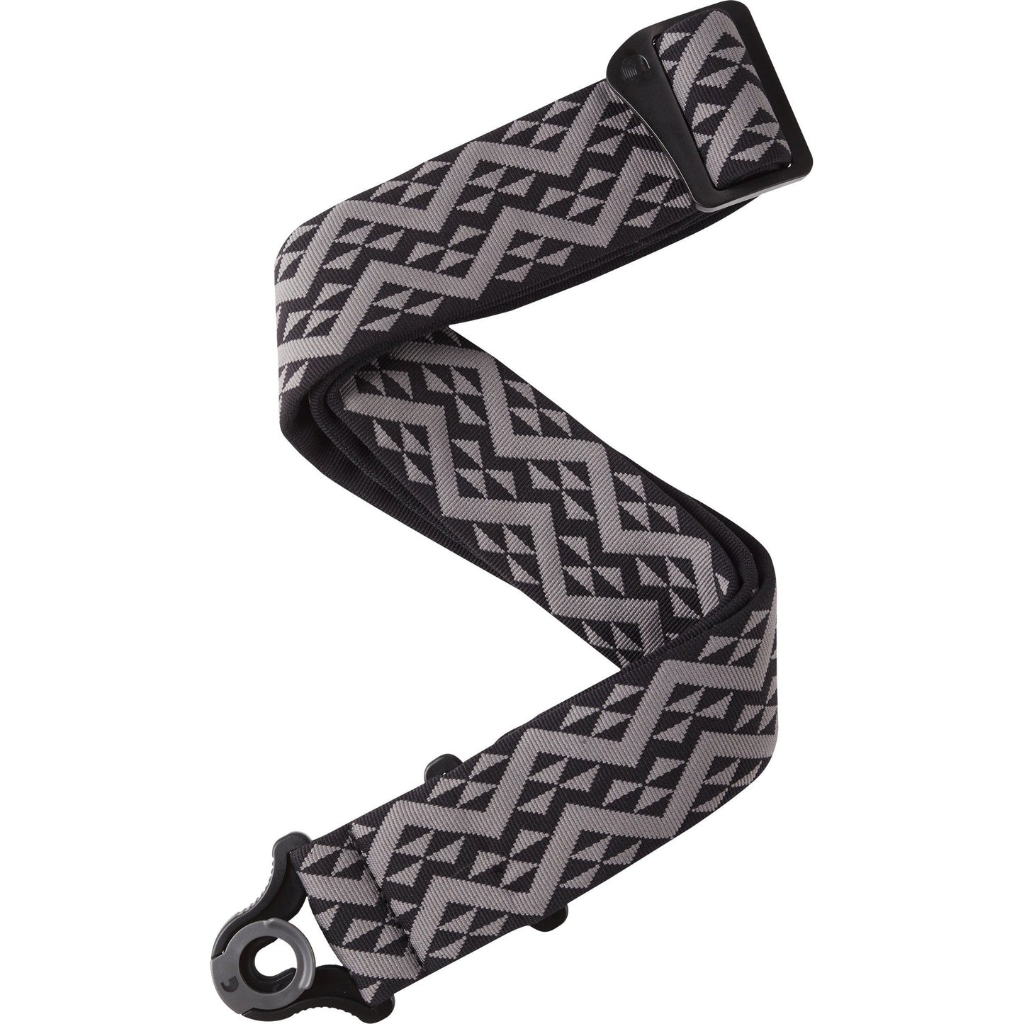 D'Addario Auto Lock Guitar Strap, Black Padded Geometric