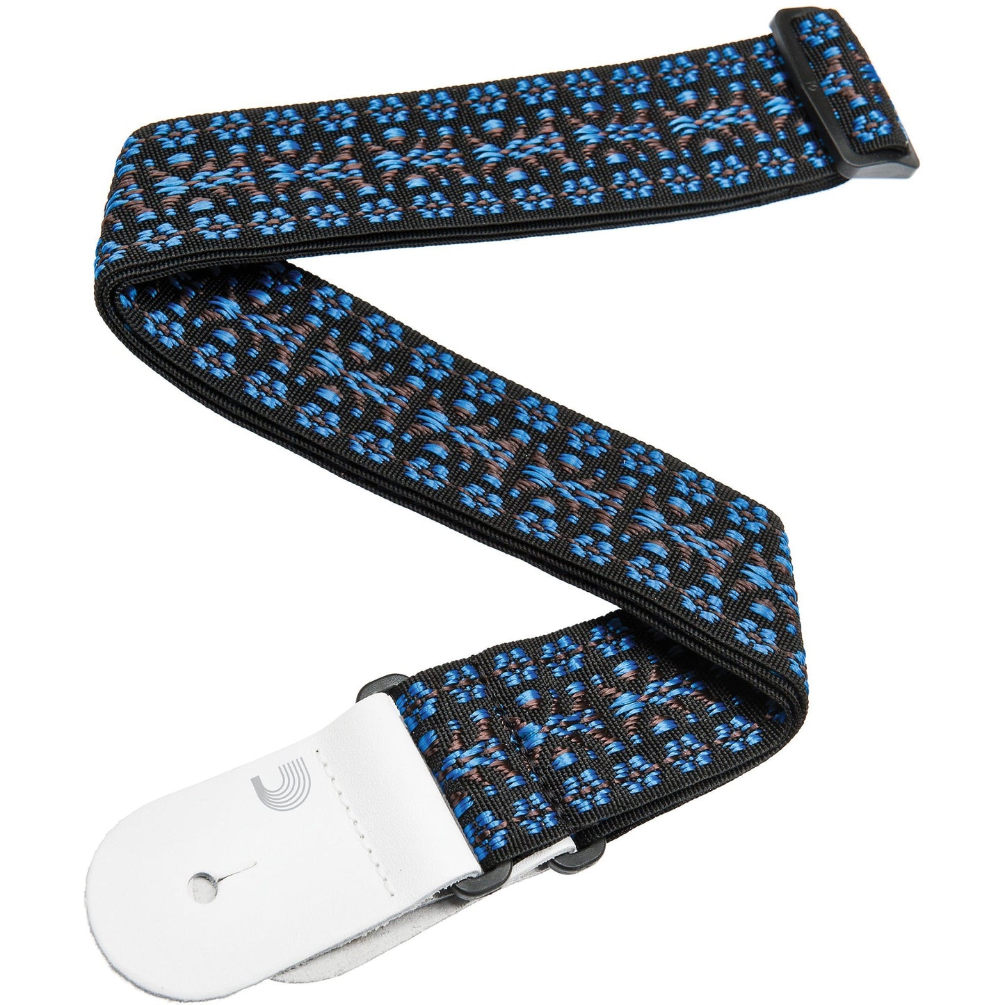 D'Addario Woven Guitar Strap, Hootenanny, Blue/Black