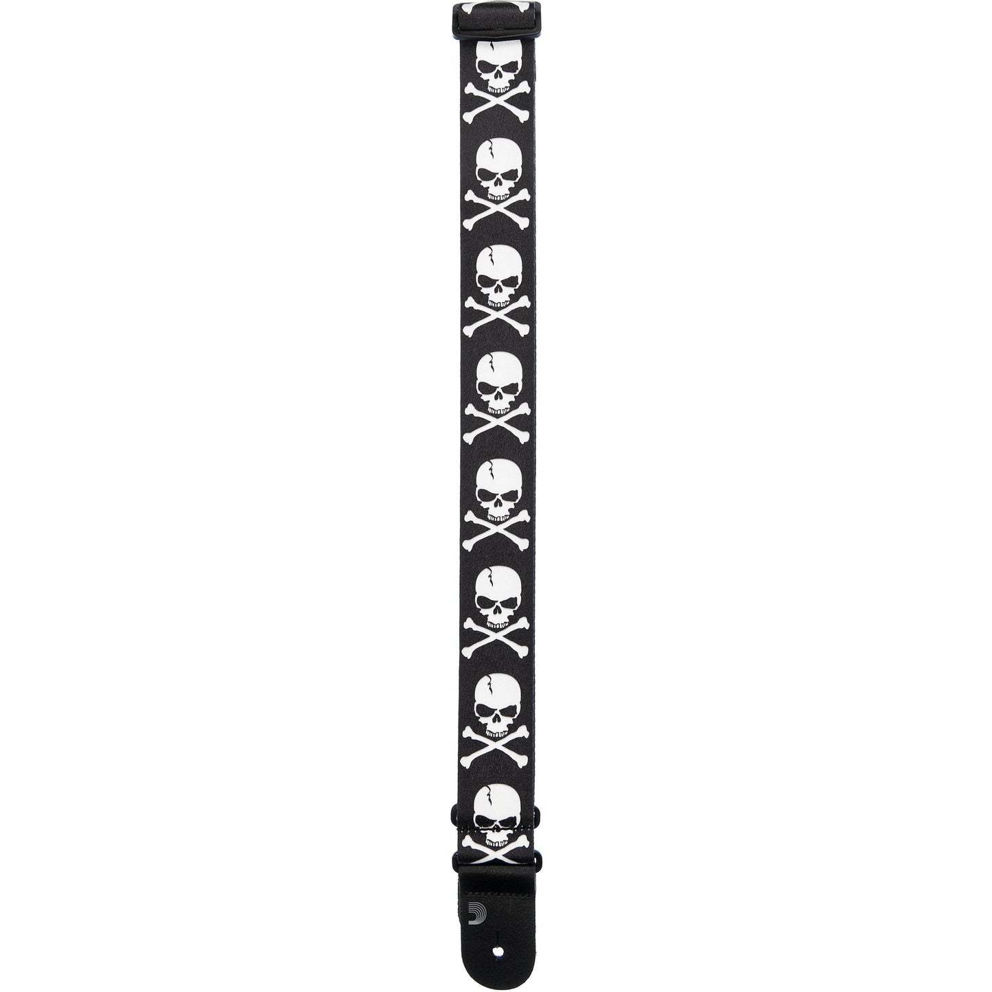 D'Addario Woven Guitar Strap, Cross Bone Skull