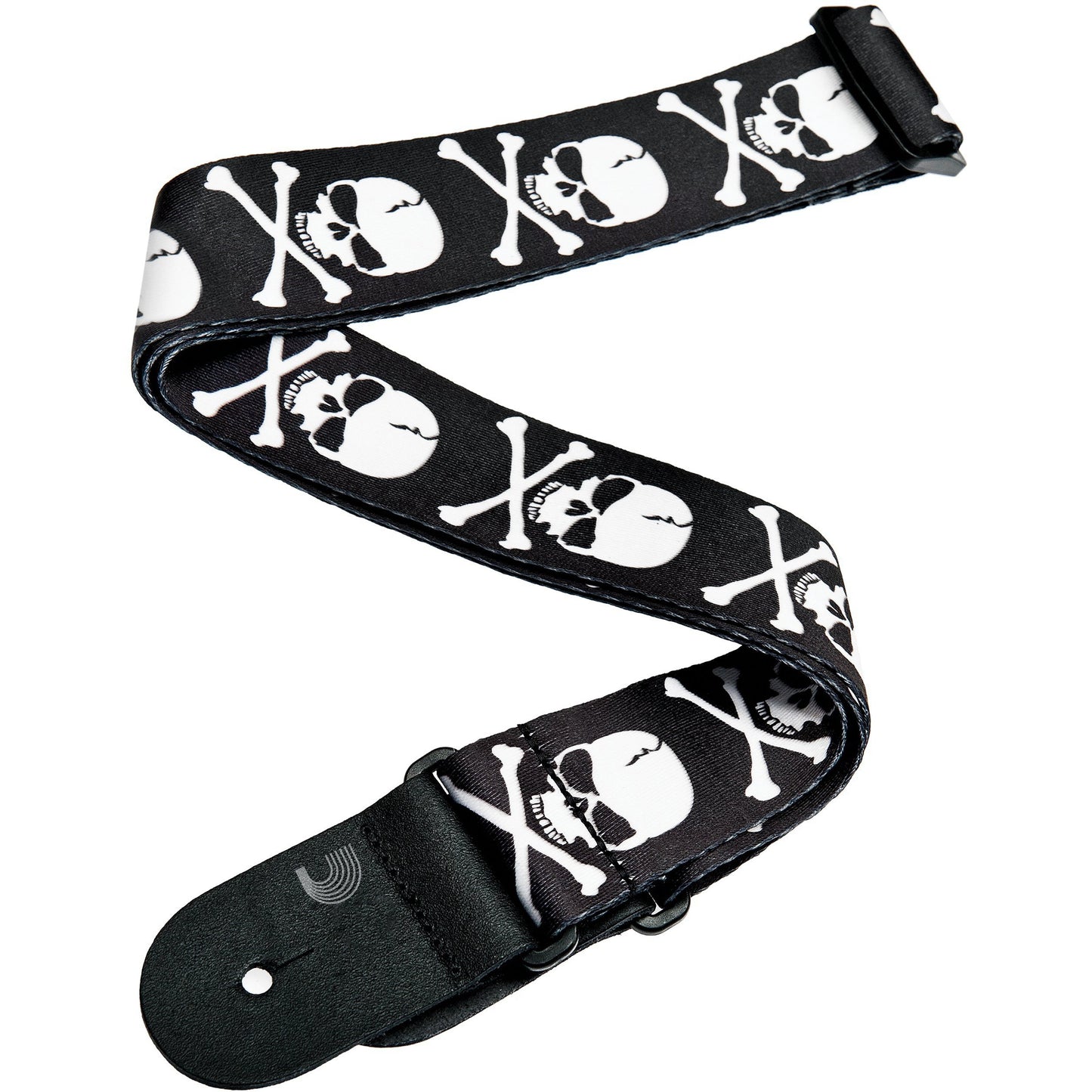 D'Addario Woven Guitar Strap, Cross Bone Skull