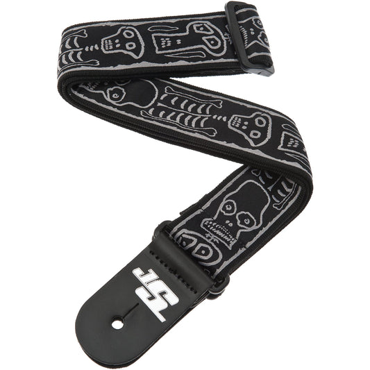 D'Addario Joe Satriani Guitar Strap, Skull n' Bones