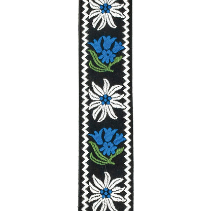 D'Addario Woven Guitar Strap, Peace Love, Black and Blue