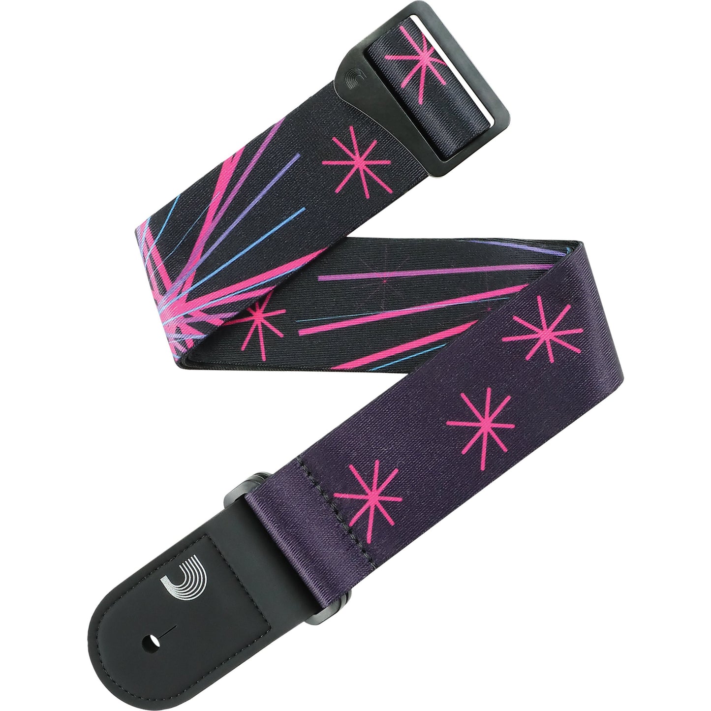 D'Addario Outrun Polyester Guitar Strap, Neon Stars