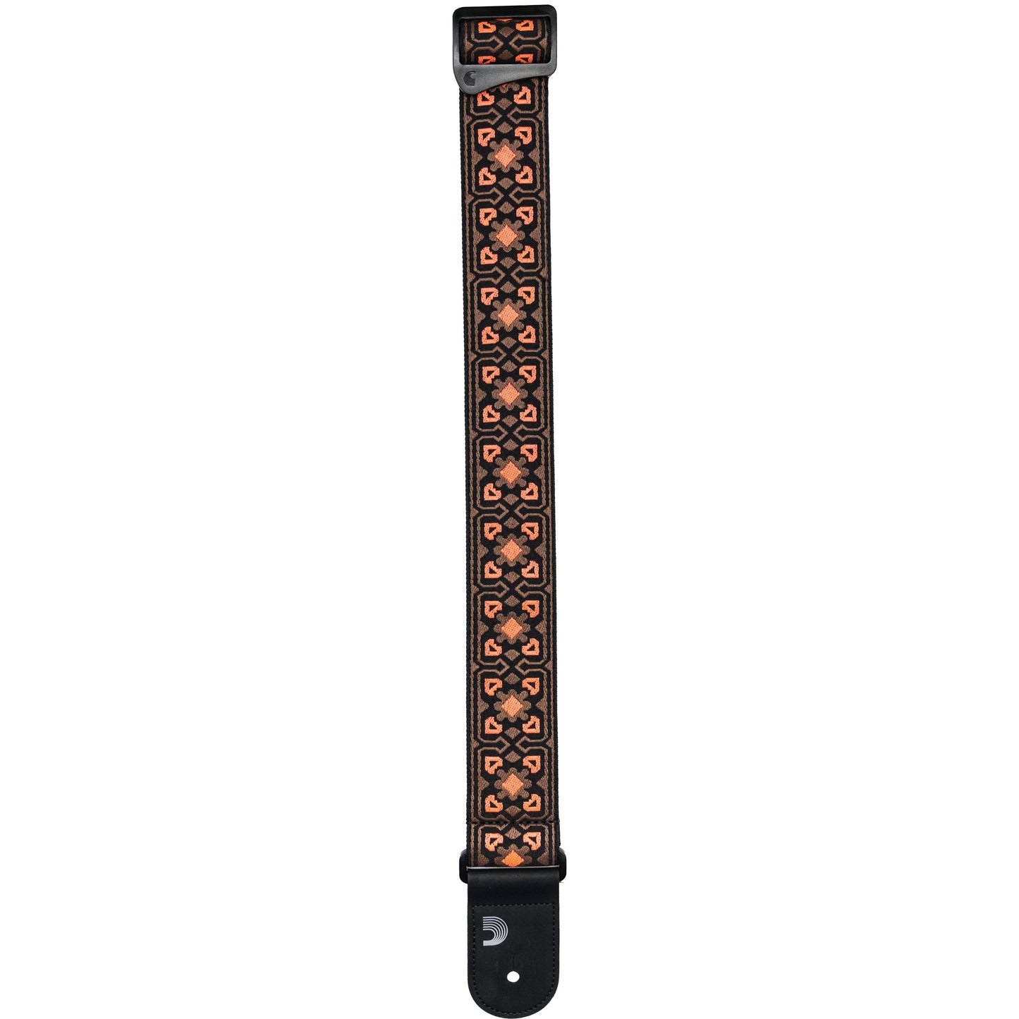 D'Addario Eco-Comfort Woven Guitar Strap, Brown & Orange