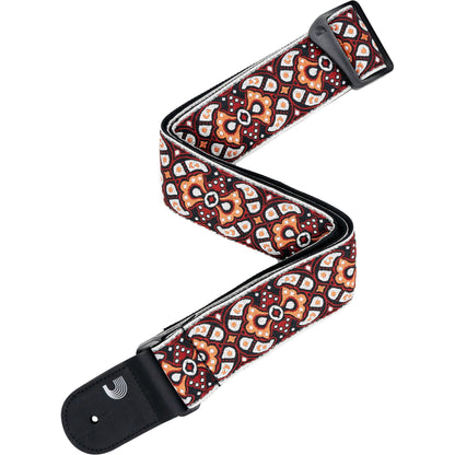 D'Addario Eco-Comfort Woven Guitar Strap, Red & Orange