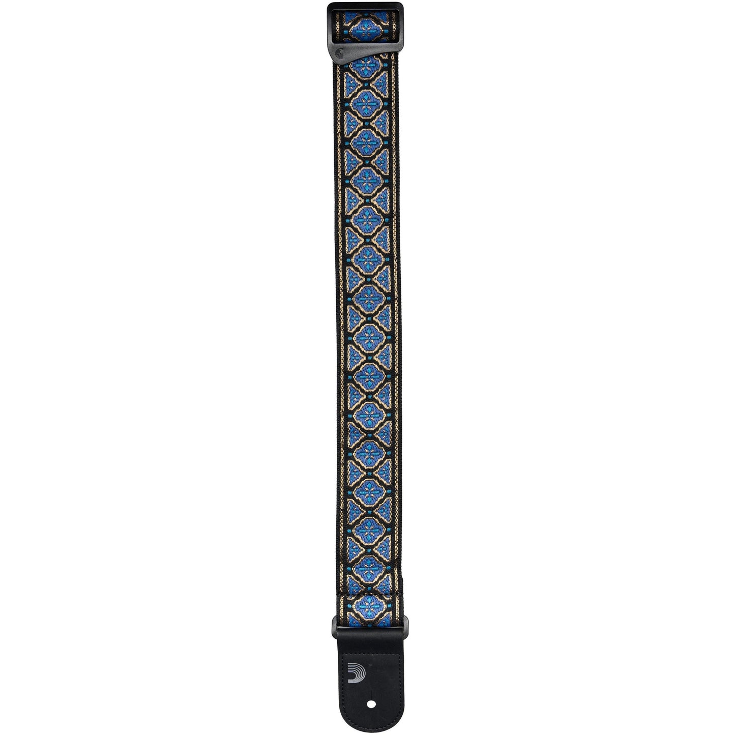 D'Addario Eco-Comfort Woven Guitar Strap, Blue & Gold