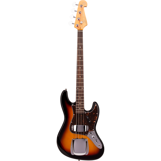 SX VEJ62 Vintage '62 Jazz Style Bass Guitar in Tobacco Sunburst