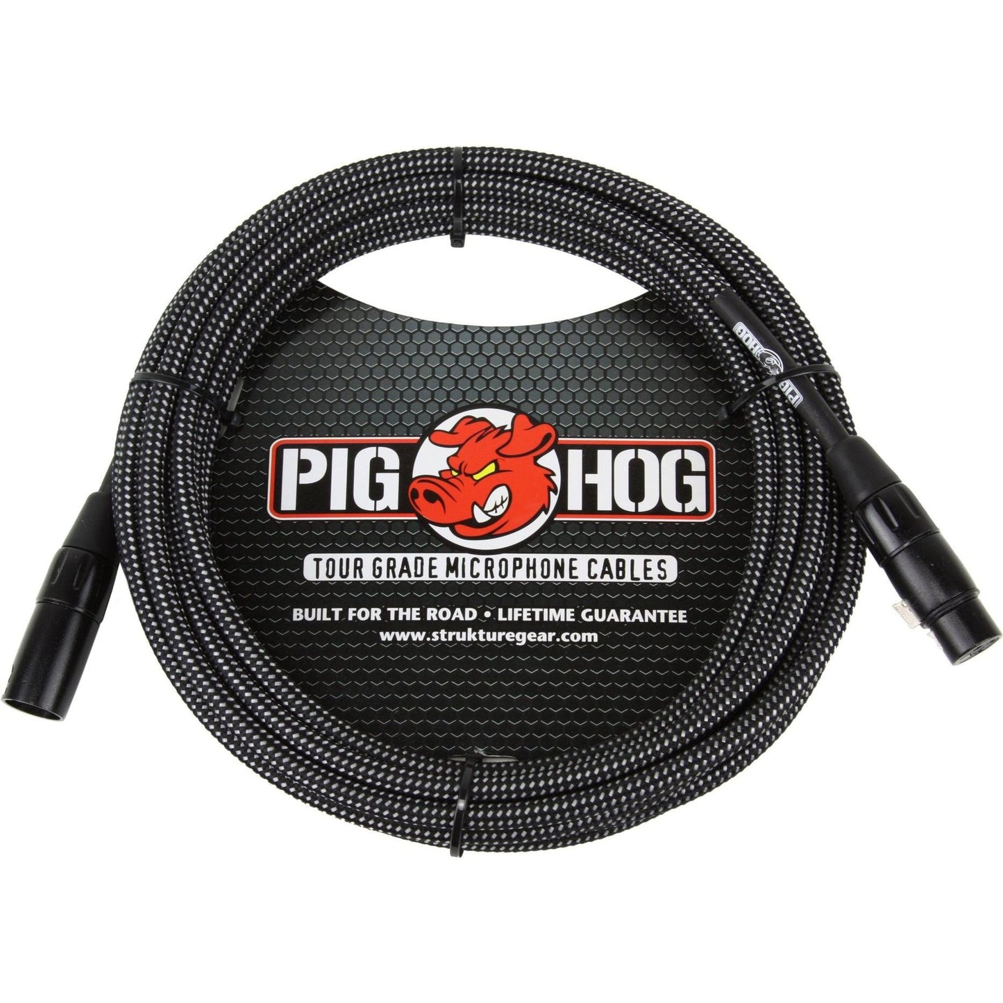 Pig Hog "Black & White" Woven Microphone Cable XLR - 20 Foot