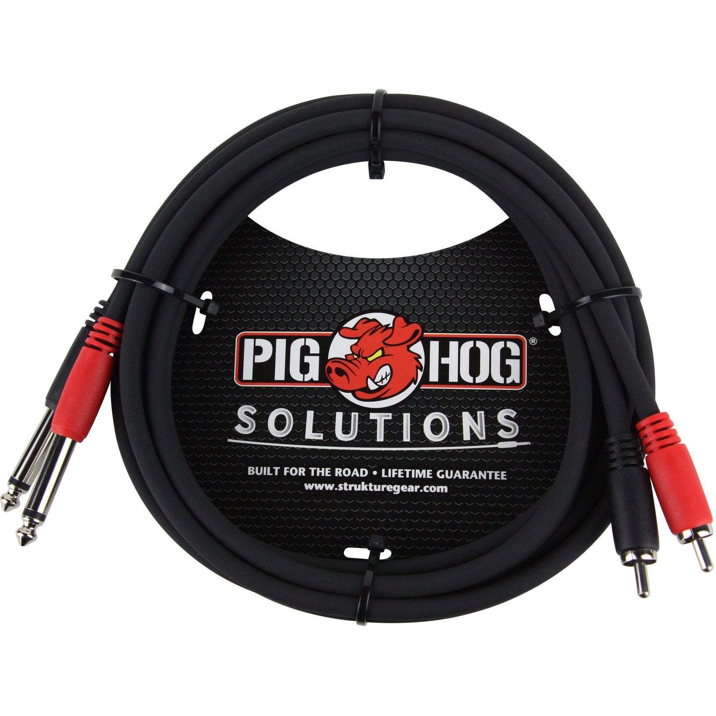 Pig Hog Solutions - 1/4" (Male) Mono to RCA (Male) Dual Cable - 6 Foot