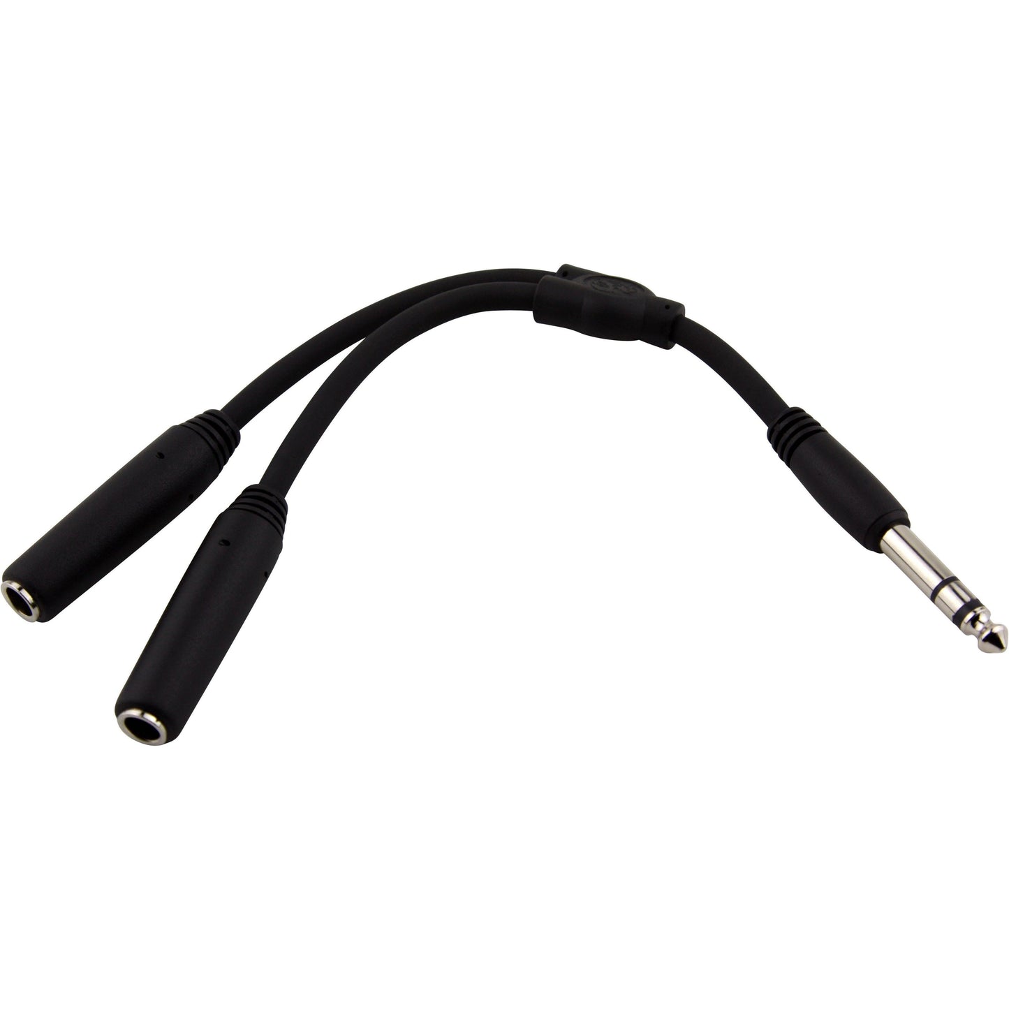 Pig Hog Solutions - Y Cable 1/4" (Male) TRS to Dual 1/4" (Female) TRS - 6 Inch