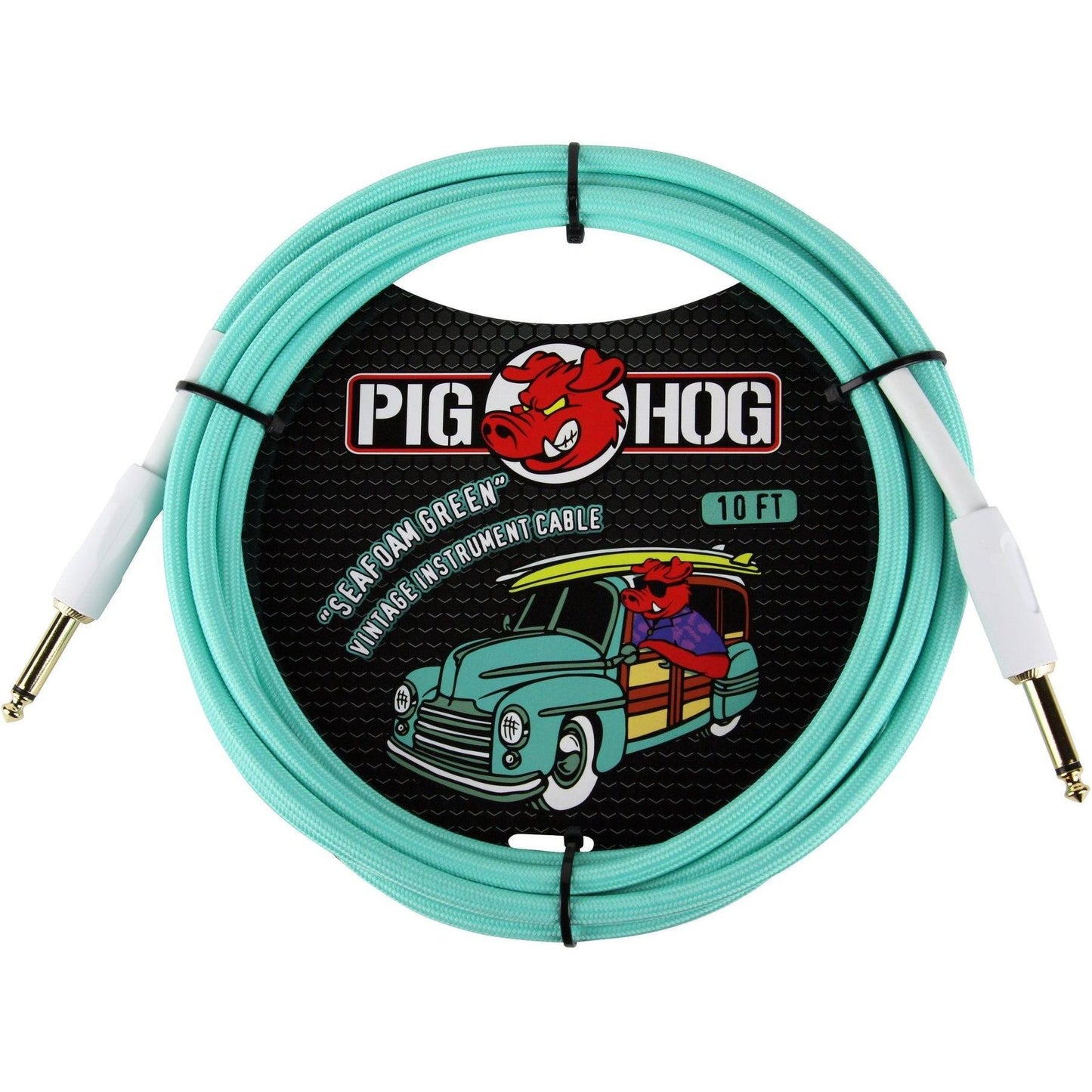 Pig Hog "Seafoam Green" Instrument Cable - 10 Foot