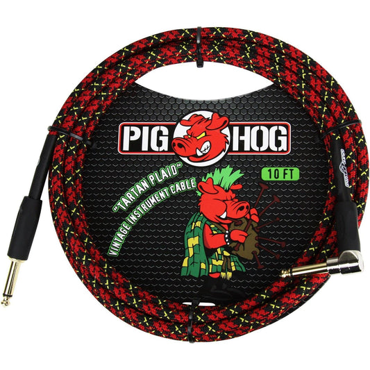 Pig Hog "Tartan Plaid" Instrument Cable - 10 Foot - Right Angle