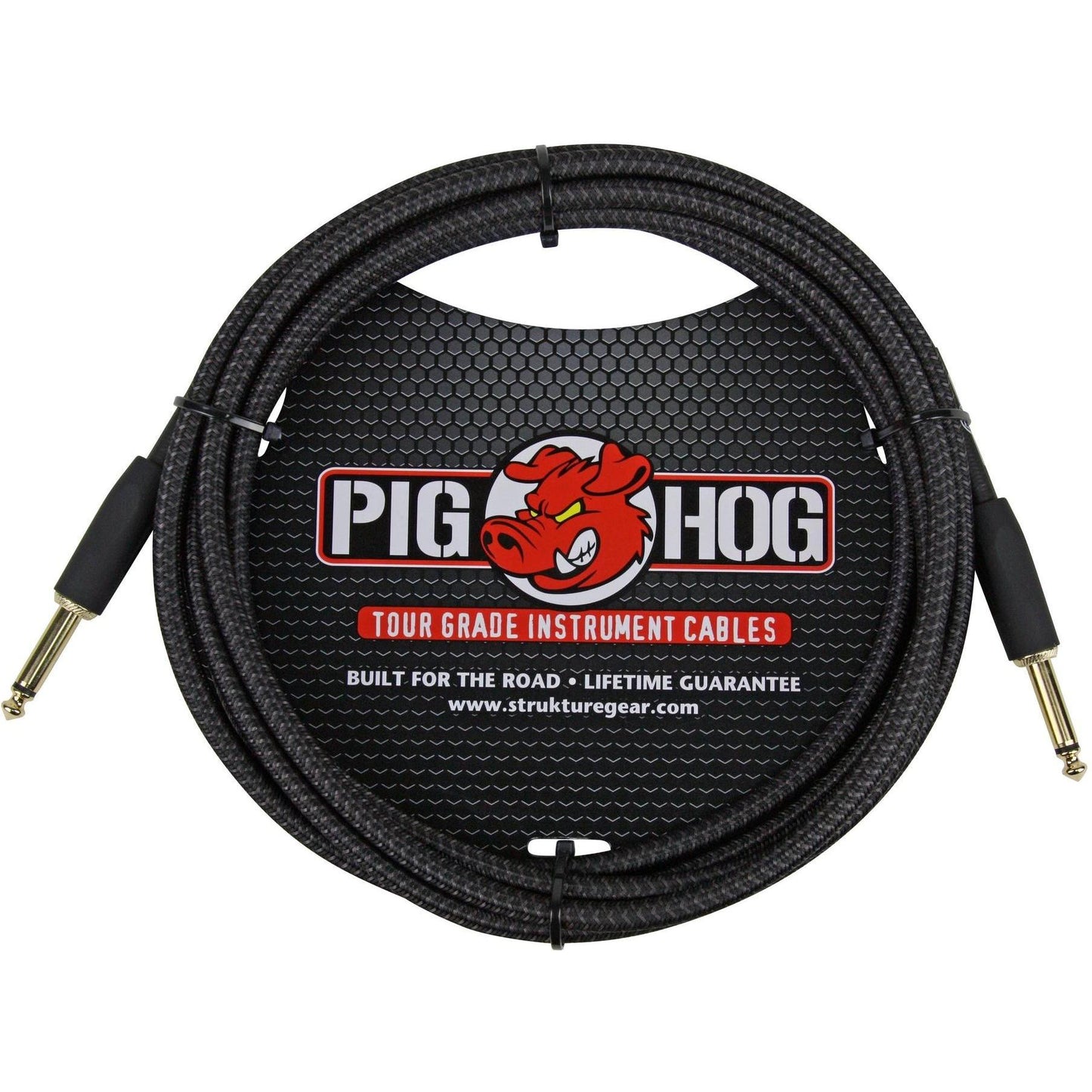 Pig Hog "Black Woven" Instrument Cable - 10 Foot