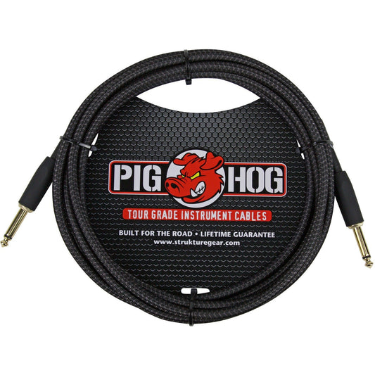 Pig Hog "Black Woven" Instrument Cable, 10 Foot