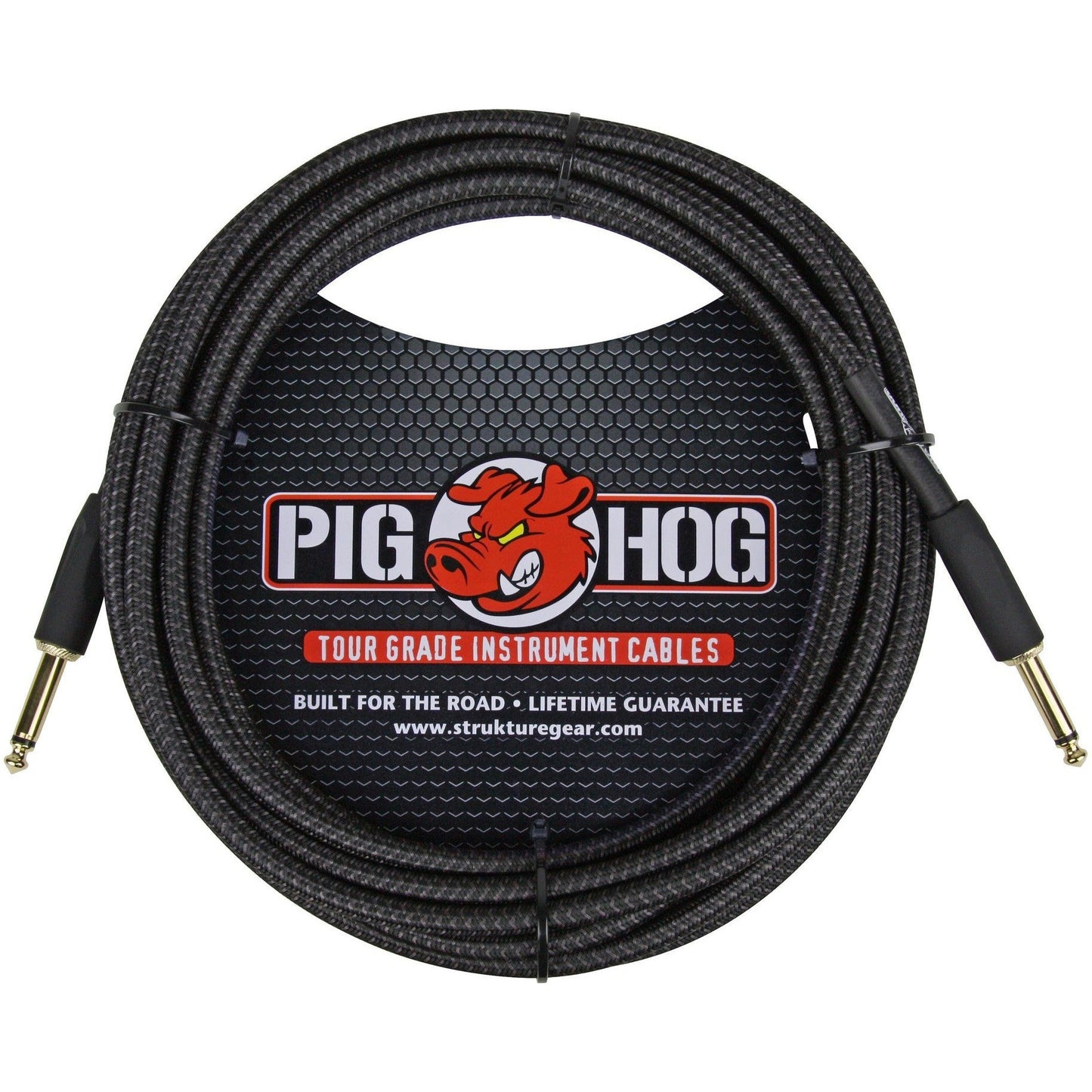 Pig Hog "Black Woven" Instrument Cable, 20 Foot