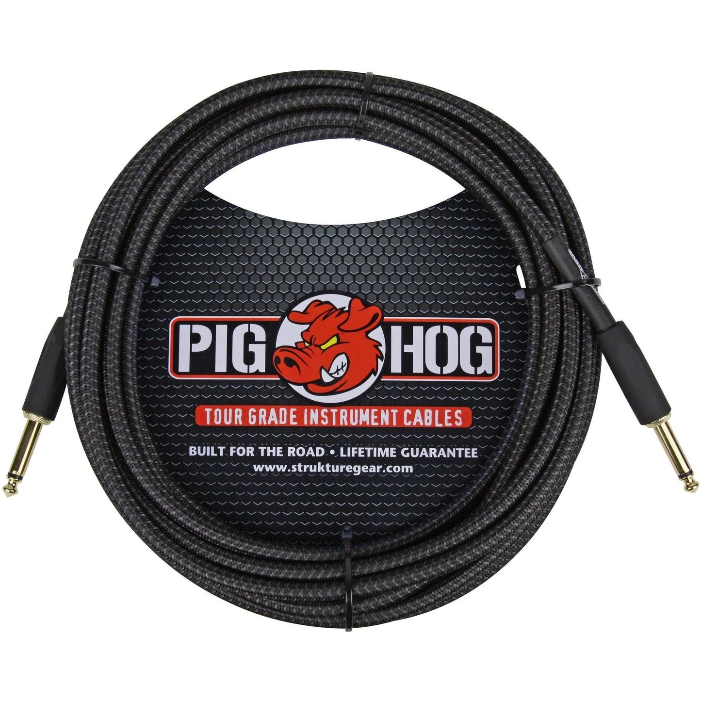 Pig Hog "Black Woven" Instrument Cable - 20 Foot