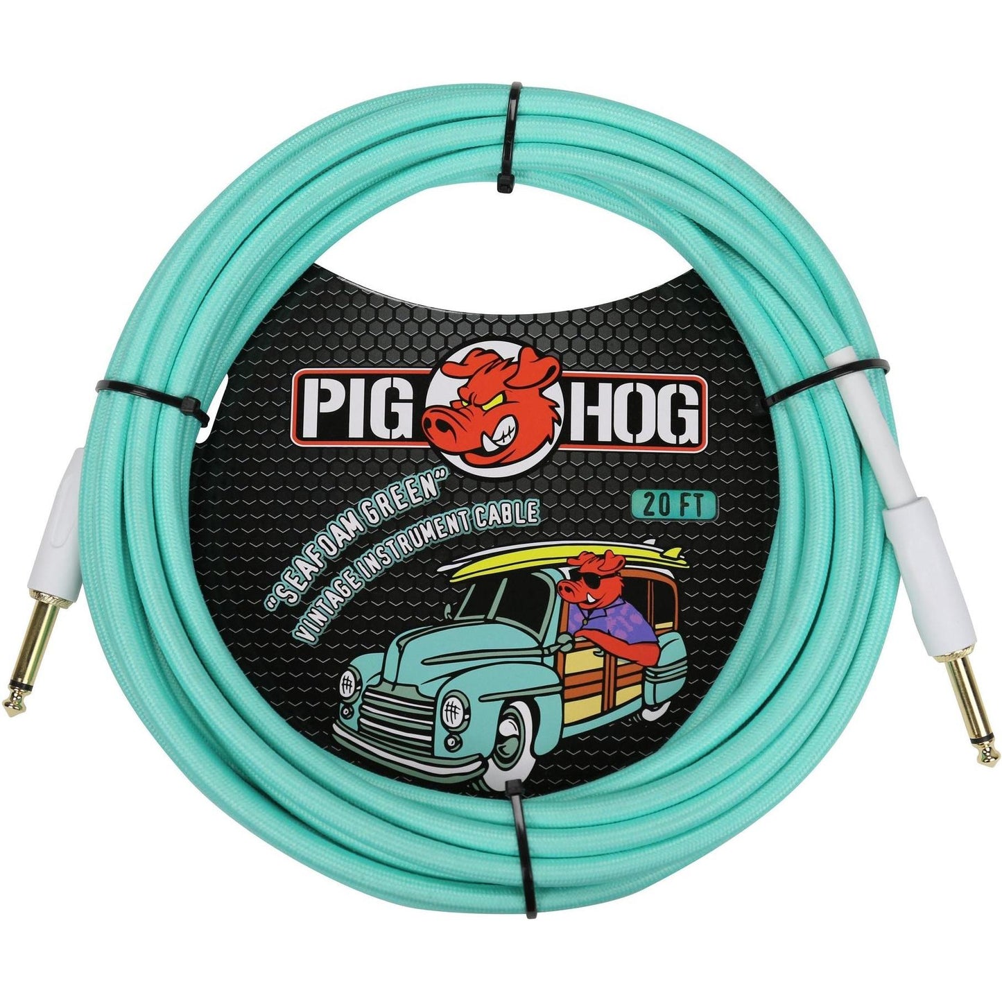Pig Hog "Seafoam Green" Instrument Cable - 20 Foot