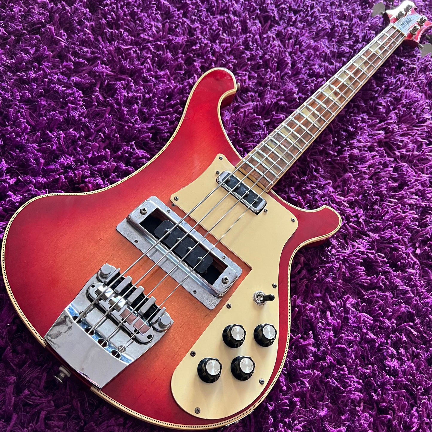 1978 Greco RB-700 Fireglo Bass Guitar (Rickenbacker 4001 Style) (MIJ Fujigen)