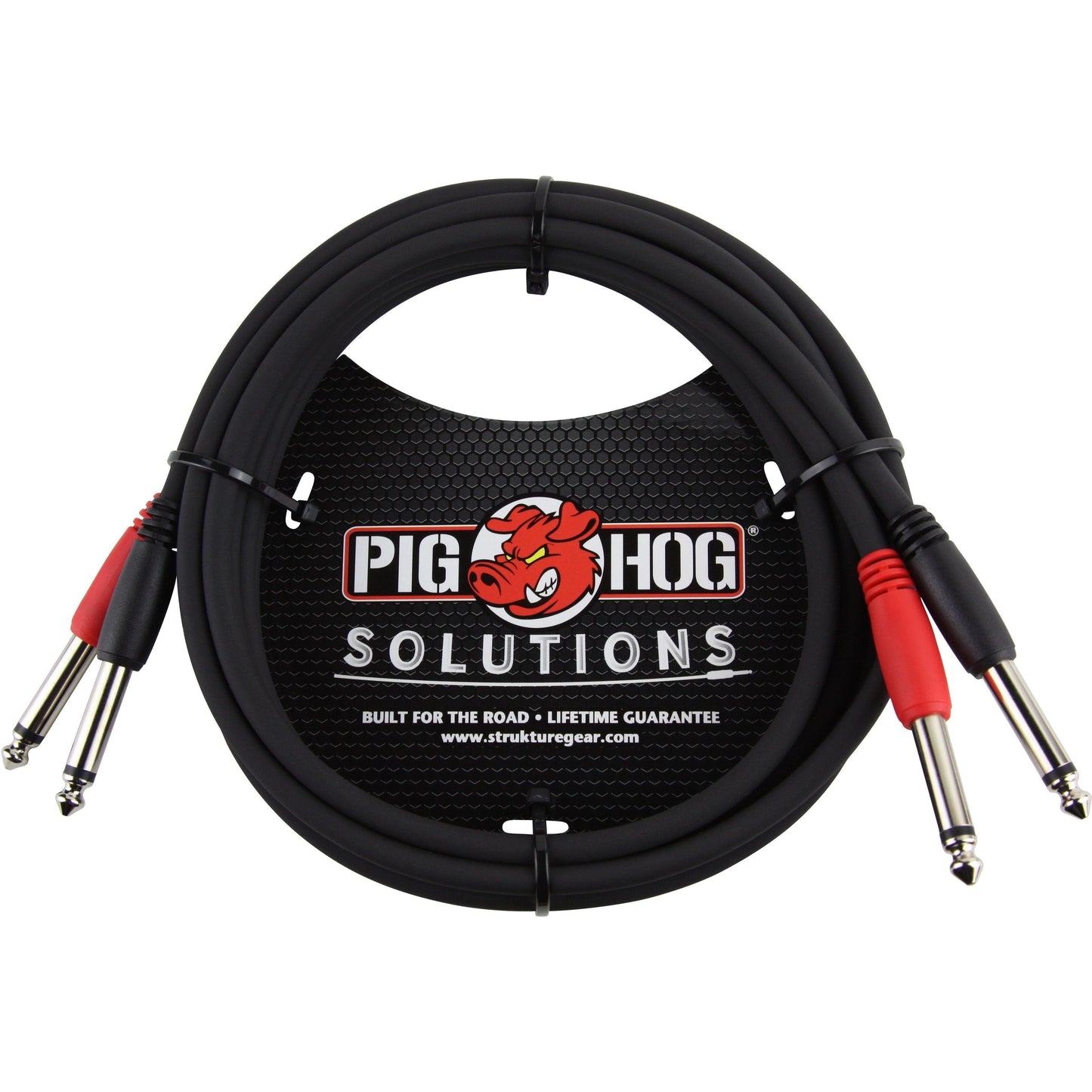 Pig Hog Solutions - 1/4" (Male) Mono to 1/4" (Male) Mono Dual Cable - 10 Foot