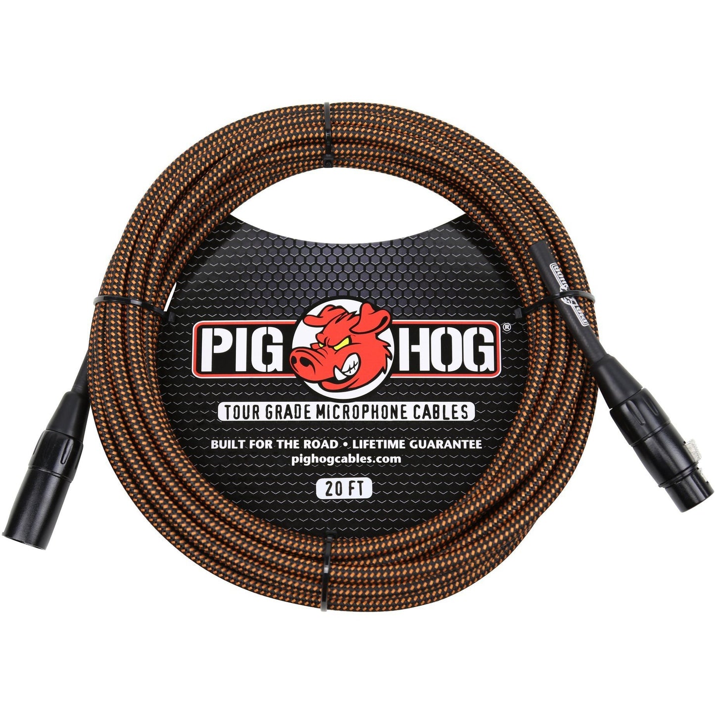 Pig Hog Orange Creme Woven Microphone Cable, 20 Foot XLR