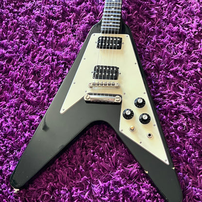 1982 Greco Japan FV-600 Flying V Black (w/ OHSC) (MIJ Fujigen)