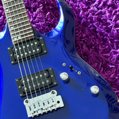 Mid-2000s Cort X-2 Double Cut Electric Guitar HH Metallic Blue