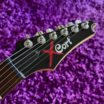 Mid-2000s Cort X-2 Double Cut Electric Guitar HH Metallic Blue