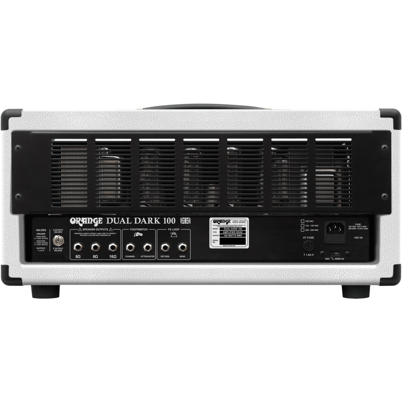 Orange Dual Dark 100 DD100H Limited Edition Amp Head - White