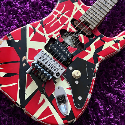 2021 EVH Striped Series Frankie - Red, White & Black Relic (w/ HSC)
