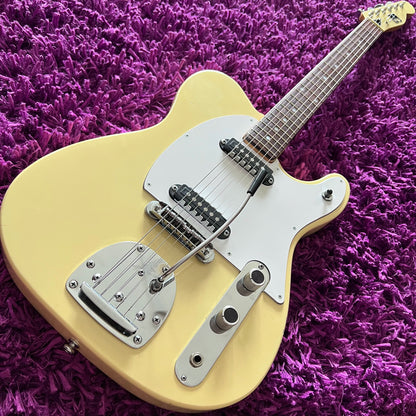 Early 1970s Guyatone LG-20 Telecaster/Jaguar Bizarre Hybrid Guitar Vintage White (MIJ)