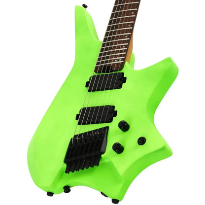 HILS HZ7 – Satin Neon Green – Headless 7-String Guitar