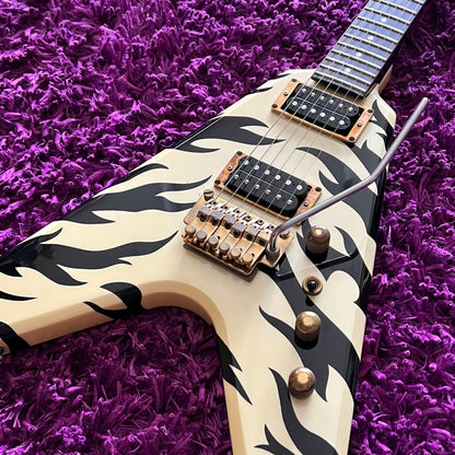 1984 Greco Device MTV-80 Flying V Tiger Stripe Finish (MIJ Fujigen)