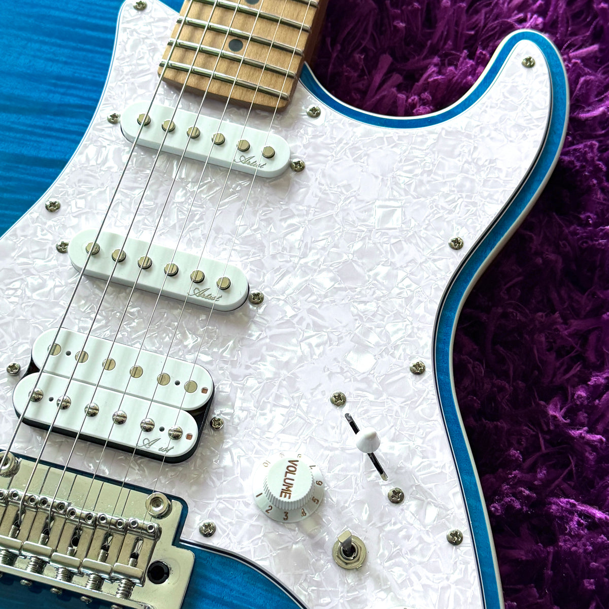 2020s Artist AS30 Blue Flame Electric Guitar HSS (w/ Gig Bag)