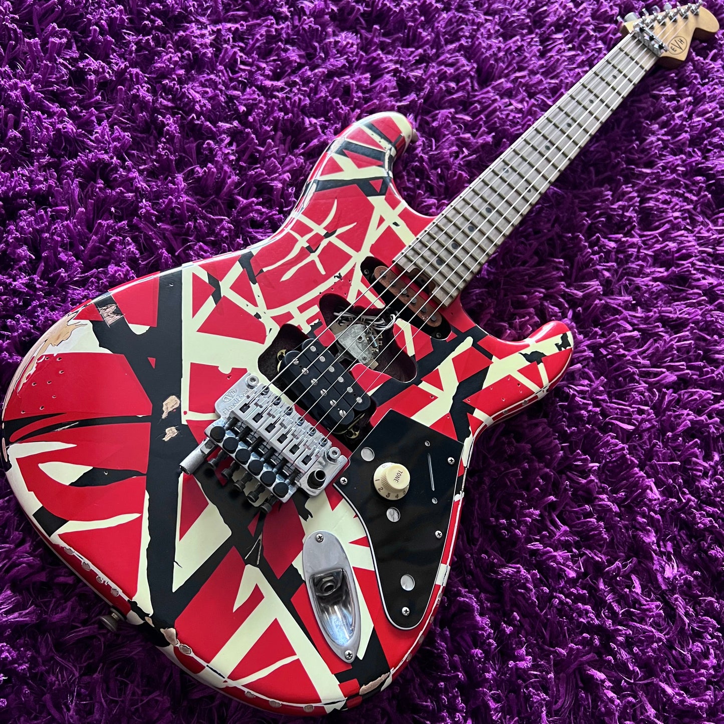 2021 EVH Striped Series Frankie - Red, White & Black Relic (w/ HSC)
