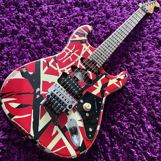 2021 EVH Striped Series Frankie - Red, White & Black Relic (w/ HSC)