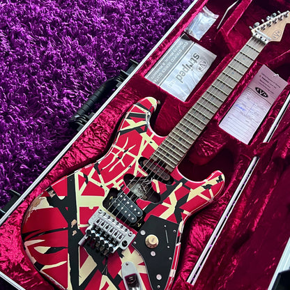 2021 EVH Striped Series Frankie - Red, White & Black Relic (w/ HSC)