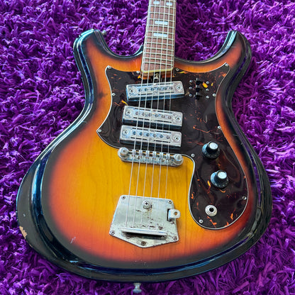 Late-1960s Kawai "Sen" 3-Tone Sunburst Electric Guitar (MIJ)
