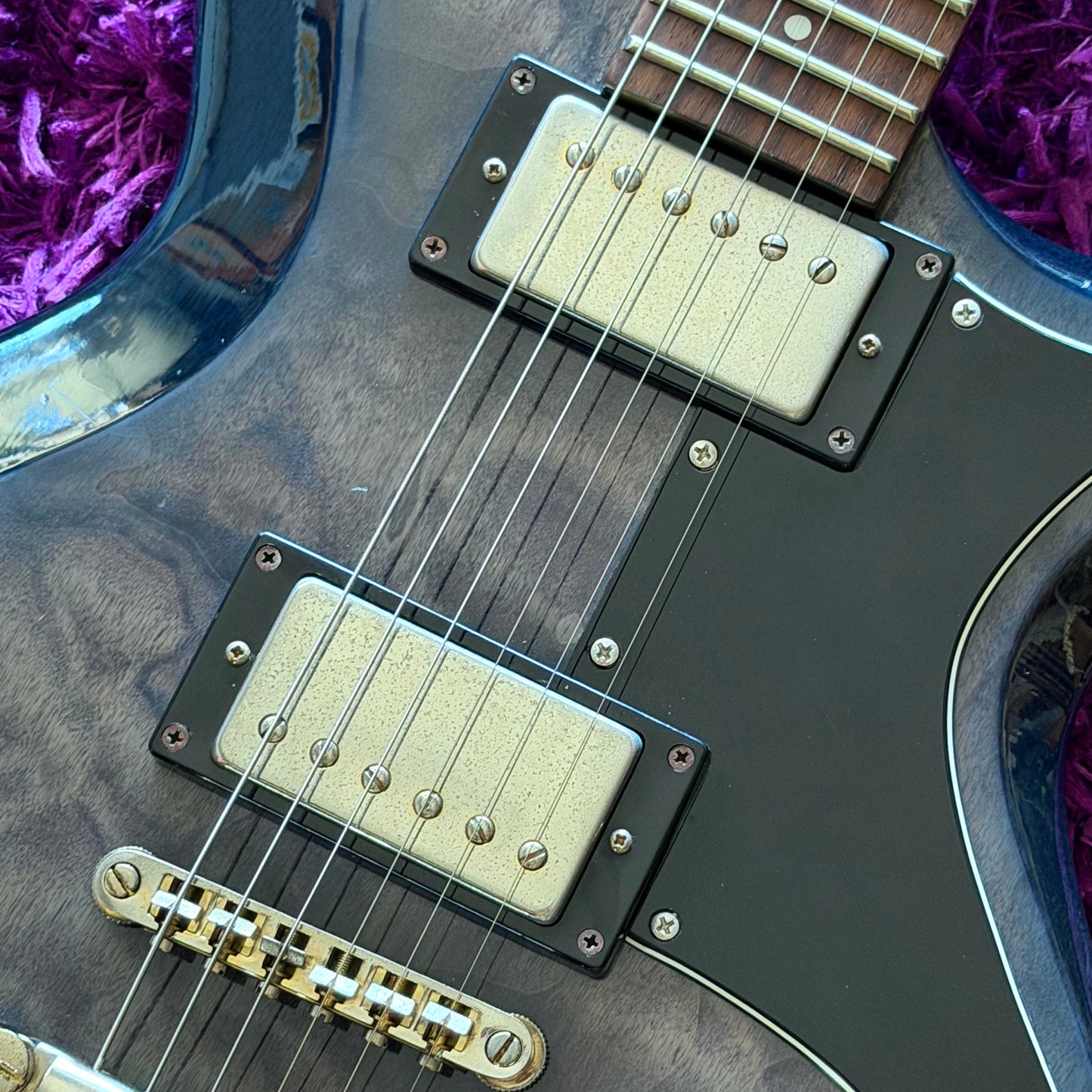 2001 Washburn Idol WI‑64DL Quilted Maple Top Transparent Blue Electric Guitar