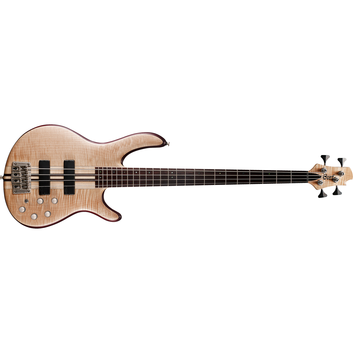 Cort A4 Plus FMMH 4-String Bass Guitar – Open-Pore Natural