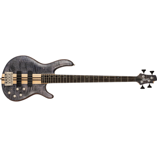 Cort A4 Plus FMMH 4-String Bass Guitar – Open-Pore Blue Black