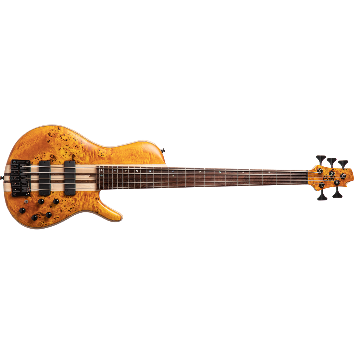 Cort A5 Plus SC 5-String Bass Guitar – Open-Pore Amber