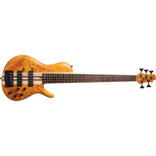 Cort A5 Plus SC 5-String Bass Guitar – Open-Pore Amber